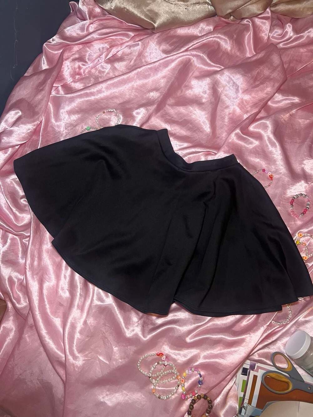 Made By Johnny Black Flared Skater Skirt